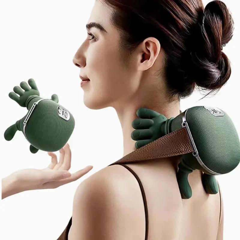 1Pc Neck and Shoulder Massager, Electric Neck Massager with Finger Massager, Wireless Professional Neck and Shoulder Massager, W